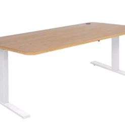 Null Schreibtisch HWC-D40, Computertisch, Elektrisch Höhenverstellbar 160x80cm 53kg ~ Braun Struktur, Weiß -Vidaxl Verkäufe 6fc14c63 254f 4d09 b45f 073008348aec