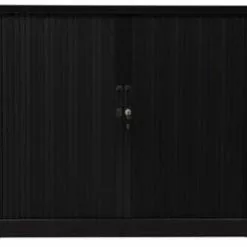 PROREGAL Rollladenschrank Weasel | 2 Ordernhöhen | HxBxT 105x120x46 Cm | Schwarz