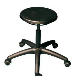 PROREGAL Drehhocker Memphis | PU-Sitz In Schwarz | Ringauslösung | Rollen | Fußkreuz