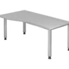 Lullmann Freiformtisch Quebec - 680-760 X 1800 X 1000/800 Mm - 4-Fuß-Gestell - Weißaluminium/lichtgrau -Vidaxl Verkäufe 74a106be 5b51 4e3b b7e6 d67e9c327706 2