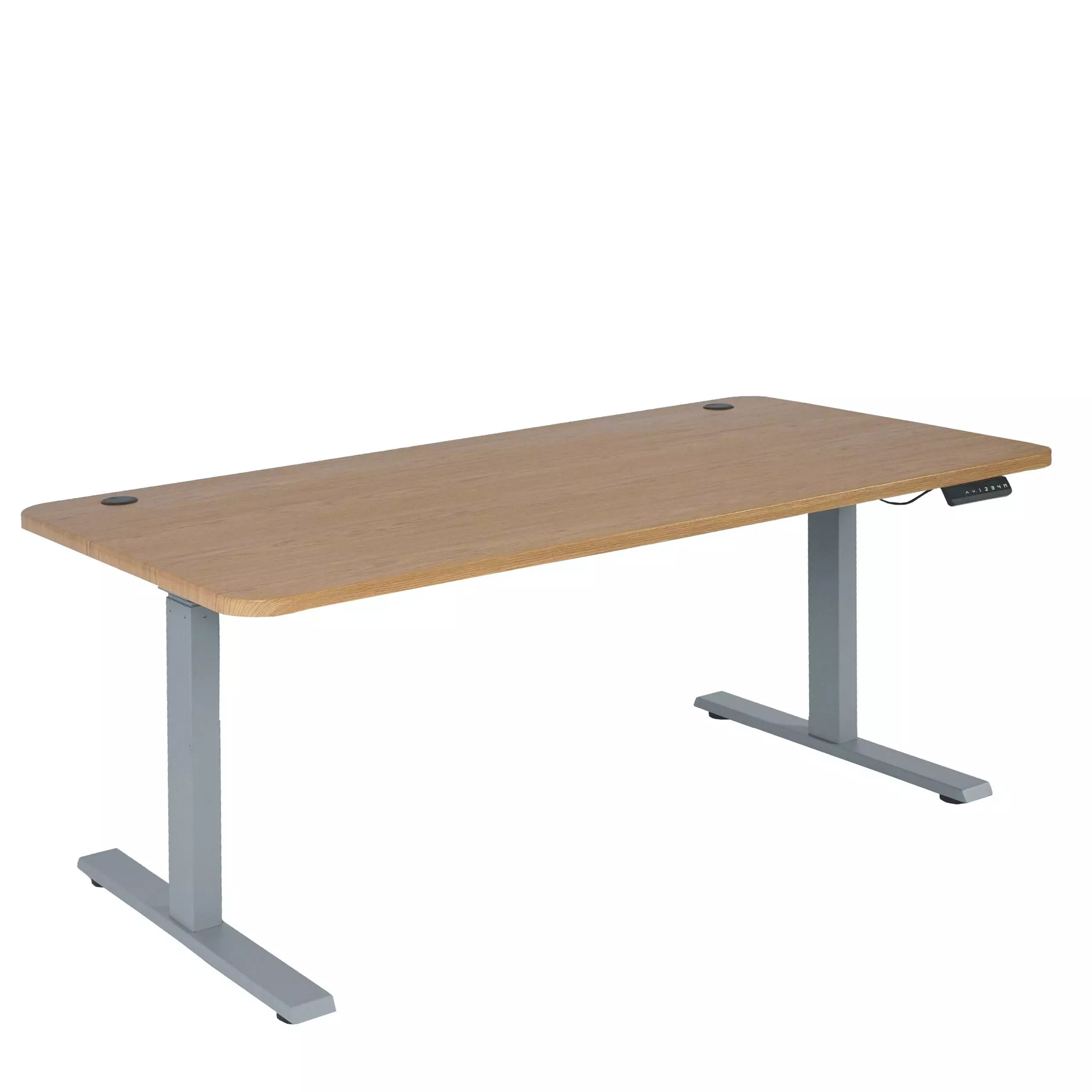 Null Schreibtisch HWC-D40, Computertisch, Elektrisch Höhenverstellbar 160x80cm 53kg ~ Braun Struktur, Grau 3 Null Schreibtisch HWC-D40, Computertisch, Elektrisch Höhenverstellbar 160x80cm 53kg ~ Braun Struktur, Grau