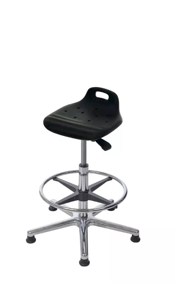 PROREGAL Stehhilfe Austin | PU-Sitz Mit Verlängerter Rückenstütze | Ohne Fußring | Aluminium-Fußkreuz Mit Verchromter Gasfeder 7 PROREGAL Stehhilfe Austin | PU-Sitz Mit Verlängerter Rückenstütze | Ohne Fußring | Aluminium-Fußkreuz Mit Verchromter Gasfeder – Bild 5