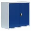Lullmann Stahl-Aktenschrank Metallschrank Abschließbar Büroschrank Lichtgrau/Blau 750 X 800 X 383 Mm 530301