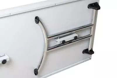 PROREGAL Klapptisch Lizard | C-Fuß-Gestell | HxBxT 75x160x80 Cm | Chrom-Grau 7 PROREGAL Klapptisch Lizard | C-Fuß-Gestell | HxBxT 75x160x80 Cm | Chrom-Grau – Bild 5