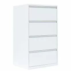 Lullmann Hängeregistratur Schrank Für DIN A4 Hängemappen 132x76x62cm Mit 4 Schüben Doppelbahnig Weiß 561427