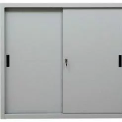 PROREGAL Schiebetürenschrank Ant | 3 Ordernhöhen | HxBxT 109x120x45 Cm | Grau