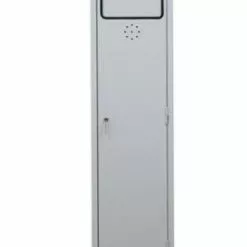 PROREGAL Wäschesammelschrank Raccoon | HxBxT 180x40x50 Cm | Zylinderschloss | Grau