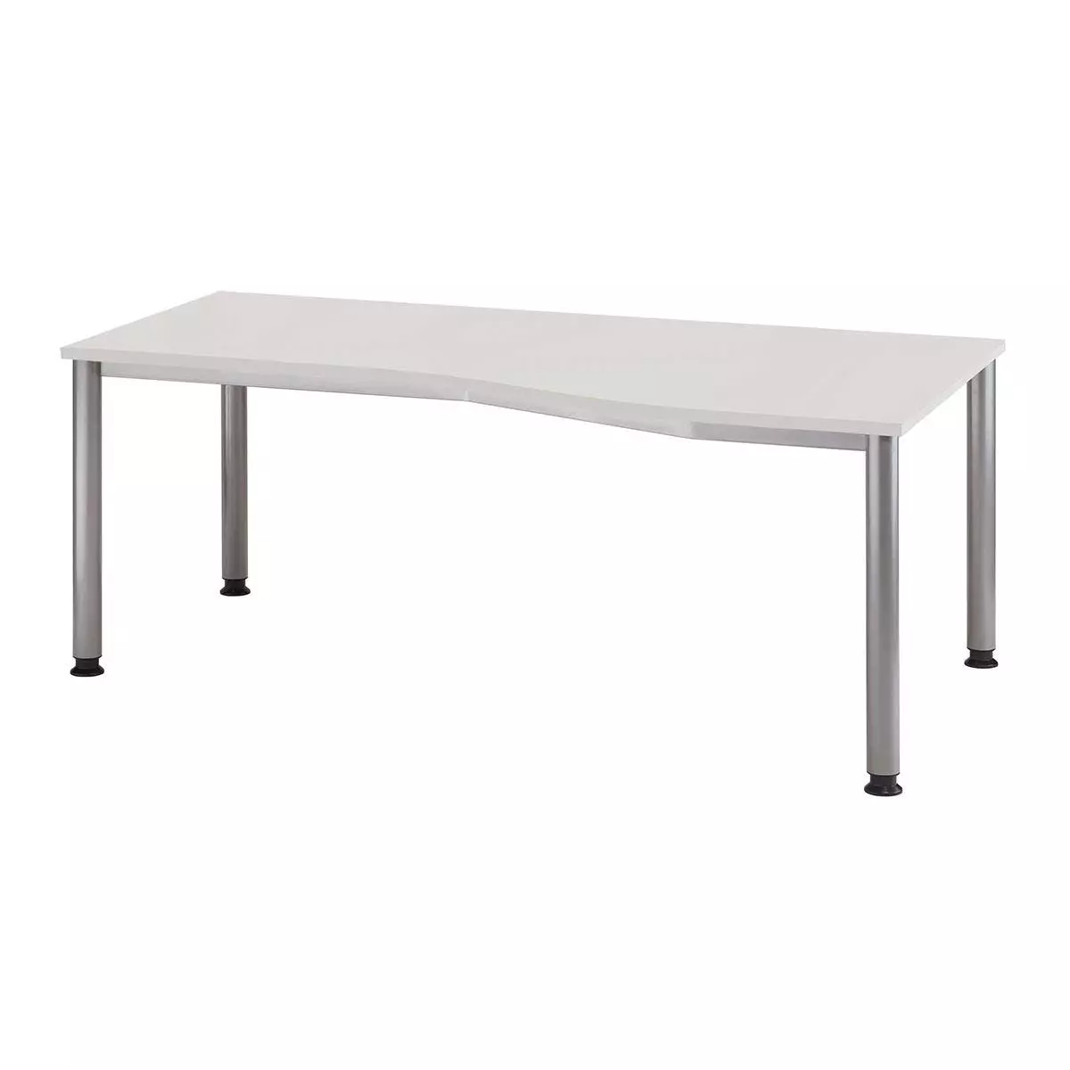 Lullmann Freiformtisch Helsinki - 680-760 X 1800 X 1000/800 Mm - 4-Fuß-Gestell - Weißaluminium/nussbaum 6 Lullmann Freiformtisch Helsinki - 680-760 X 1800 X 1000/800 Mm - 4-Fuß-Gestell - Weißaluminium/nussbaum – Bild 4