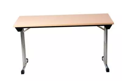 PROREGAL Klapptisch Lizard | T-Fuß-Gestell-Rund | HxBxT 75x160x80 Cm | Chrom-Buche 7 PROREGAL Klapptisch Lizard | T-Fuß-Gestell-Rund | HxBxT 75x160x80 Cm | Chrom-Buche – Bild 5