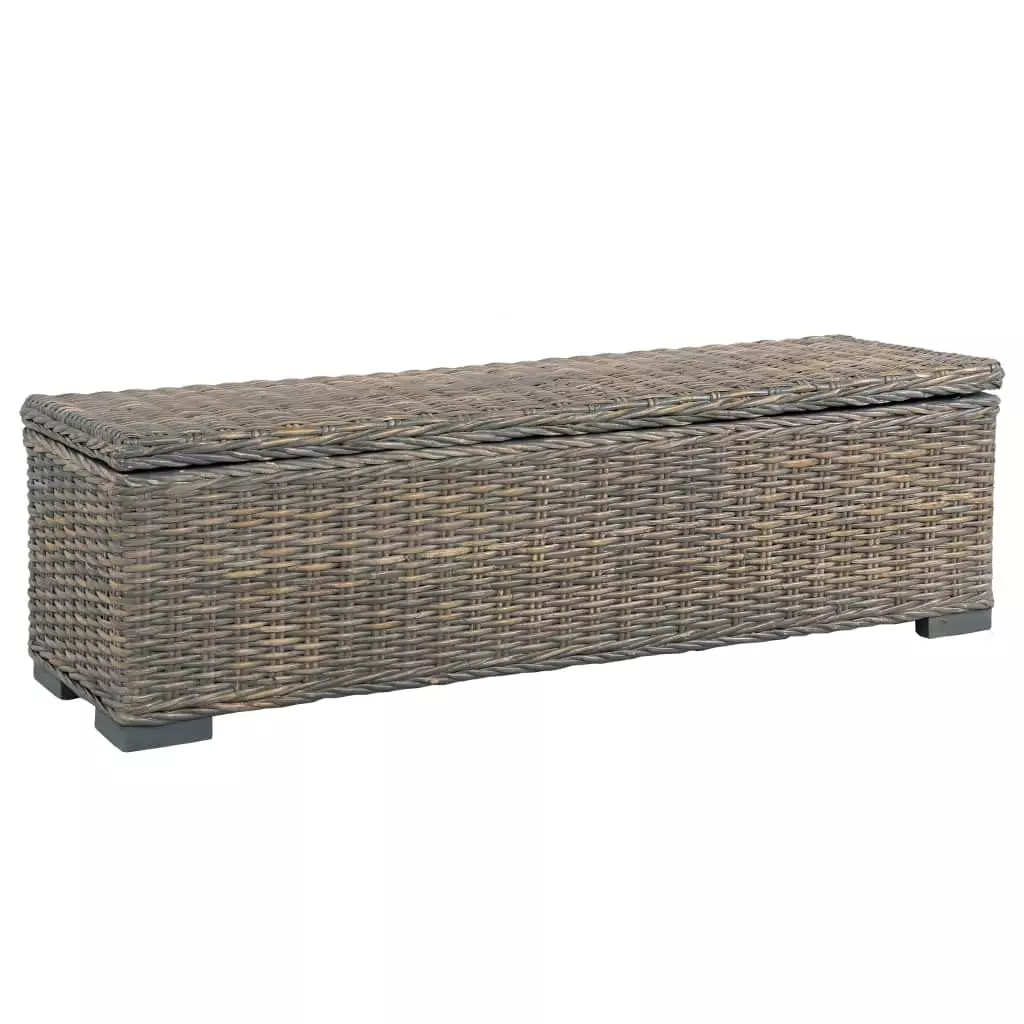 VidaXL Aufbewahrungsbox 120 Cm Kubu-Rattan Und Massivholz Mango 4 VidaXL Aufbewahrungsbox 120 Cm Kubu-Rattan Und Massivholz Mango – Bild 2