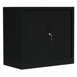 Lullmann Querrollladenschrank Rollladenschrank Aktenschrank Sideboard Schwarz (HxBxT) 750 X 800 X 460 Mm 555089