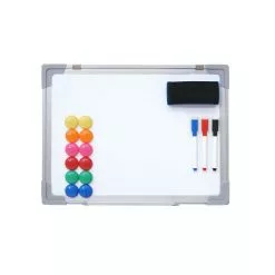Null Whiteboard HWC-C84, Magnettafel Memoboard Pinnwand, Inkl. Zubehör ~ 40x30cm
