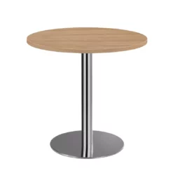 Lullmann Säulentisch - Rund - 750 X Ø 800 Mm - Chrom/buche 338522 -Vidaxl Verkäufe 947643c7 c402 479c 9a98 b0dd1d14a0f5