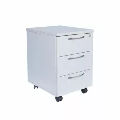 Lullmann Holz-Rollcontainer ECO 3 Schubladen 595 X 405 X 500 Mm Lichtgrau