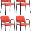 CLP 4er Set Besucherstühle Ken PRO Stoff Rot -Vidaxl Verkäufe 94bb16d8 b3e4 4043 8311 c3a48e67644e 1