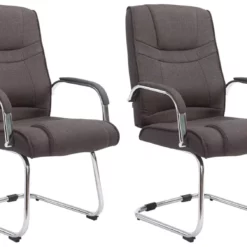 CLP 2er Set Stühle Attila Stoff Dunkelgrau