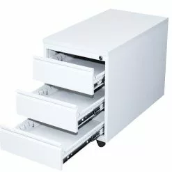 Lullmann Büro Rollcontainer Bürocontainer Mit 3 Schubladen 62x46x79cm Weiß 505807