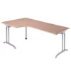 Lullmann Freiformtisch Berlin - 720 X 2000 X 1200/800 Mm - C-Fuß Design - Weißaluminium/nussbaum 110164 -Vidaxl Verkäufe 97fbe83f 8a3c 4b9e 8a4c c2afaf61ffb2