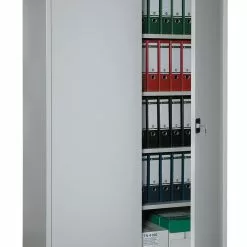 Lullmann Stahl-Aktenschrank Metallschrank Abschließbar Werkzeugschrank 195 X 92,5 X 60cm Lichtgrau 530360
