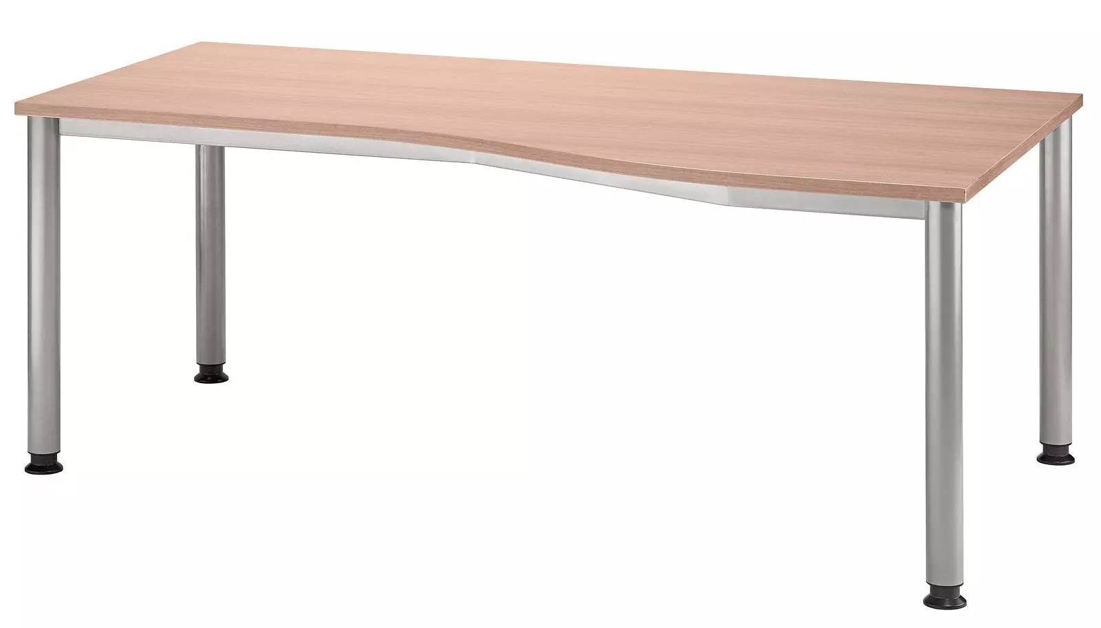 Lullmann Freiformtisch Helsinki - 680-760 X 1800 X 1000/800 Mm - 4-Fuß-Gestell - Weißaluminium/buche 7 Lullmann Freiformtisch Helsinki - 680-760 X 1800 X 1000/800 Mm - 4-Fuß-Gestell - Weißaluminium/buche – Bild 5