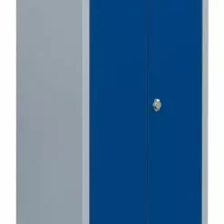 Lullmann Spind Kleiderschrank Stahl Spindschrank PutzSpind 180x60x50cm Lichtgrau/Blau 510721