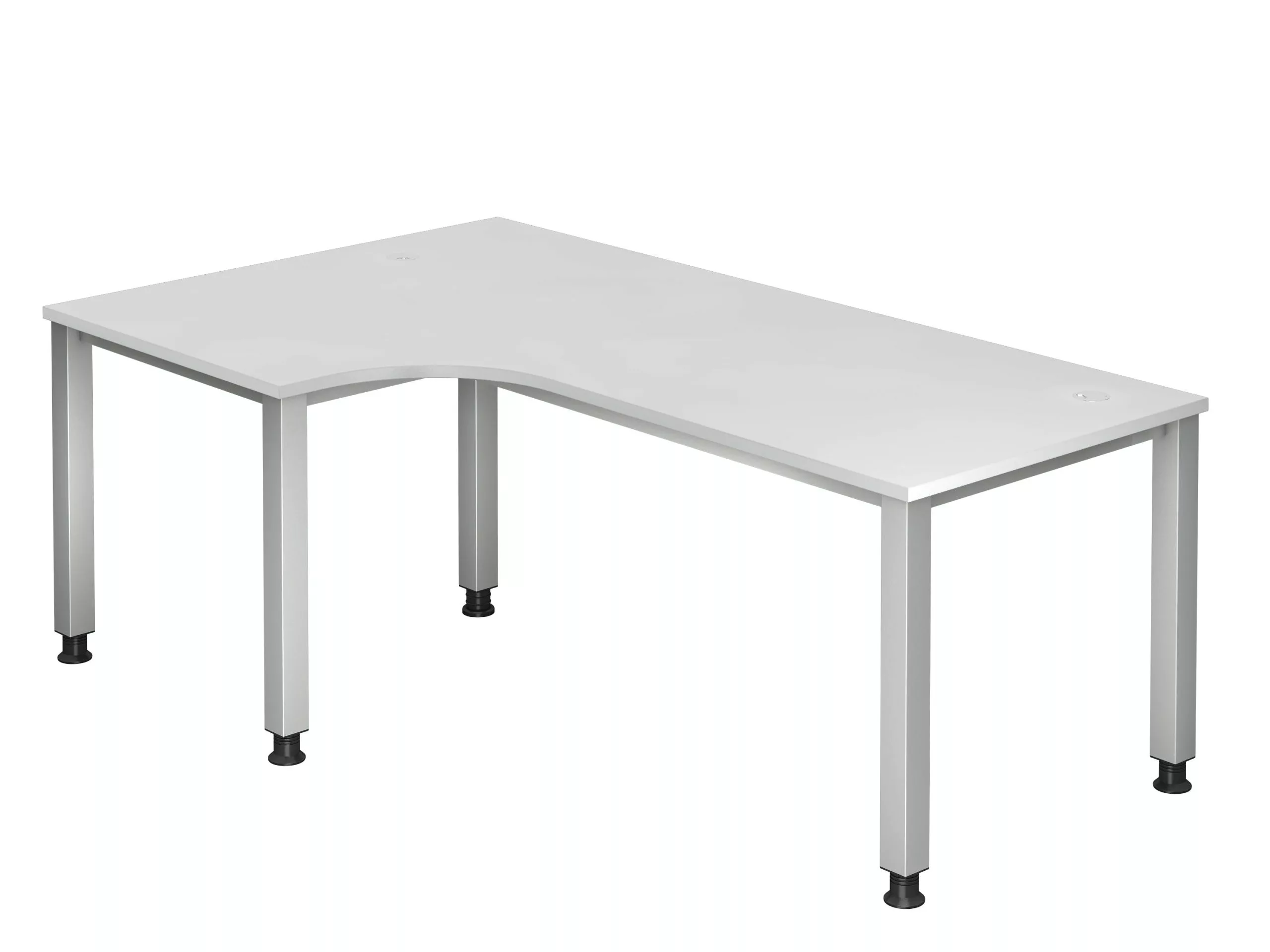 Lullmann Freiformtisch Quebec - 680-760 X 2000 X 1200/800 Mm - 4-Fuß-Gestell - Weißaluminium/weiß 3 Lullmann Freiformtisch Quebec - 680-760 X 2000 X 1200/800 Mm - 4-Fuß-Gestell - Weißaluminium/weiß