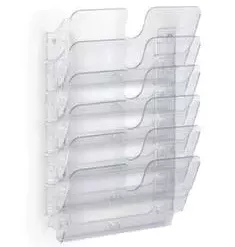 Durable Wandprospekthalter, HxBxT 520x340x100mm, F. 6xDIN A4quer, Ablage(n) Transparent