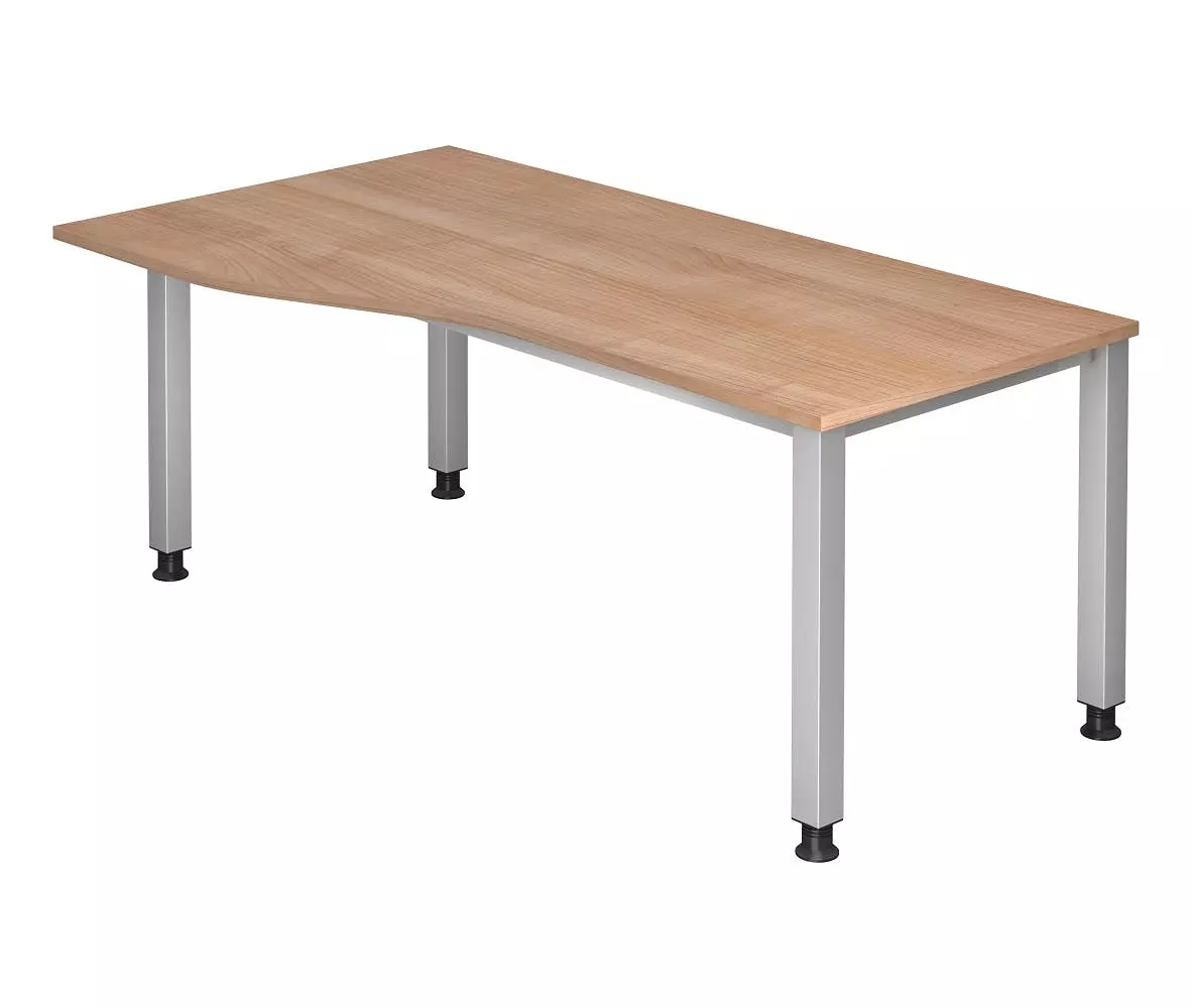 Lullmann Freiformtisch Quebec - 680-760 X 1800 X 1000/800 Mm - 4-Fuß-Gestell - Weißaluminium/lichtgrau 4 Lullmann Freiformtisch Quebec - 680-760 X 1800 X 1000/800 Mm - 4-Fuß-Gestell - Weißaluminium/lichtgrau – Bild 2