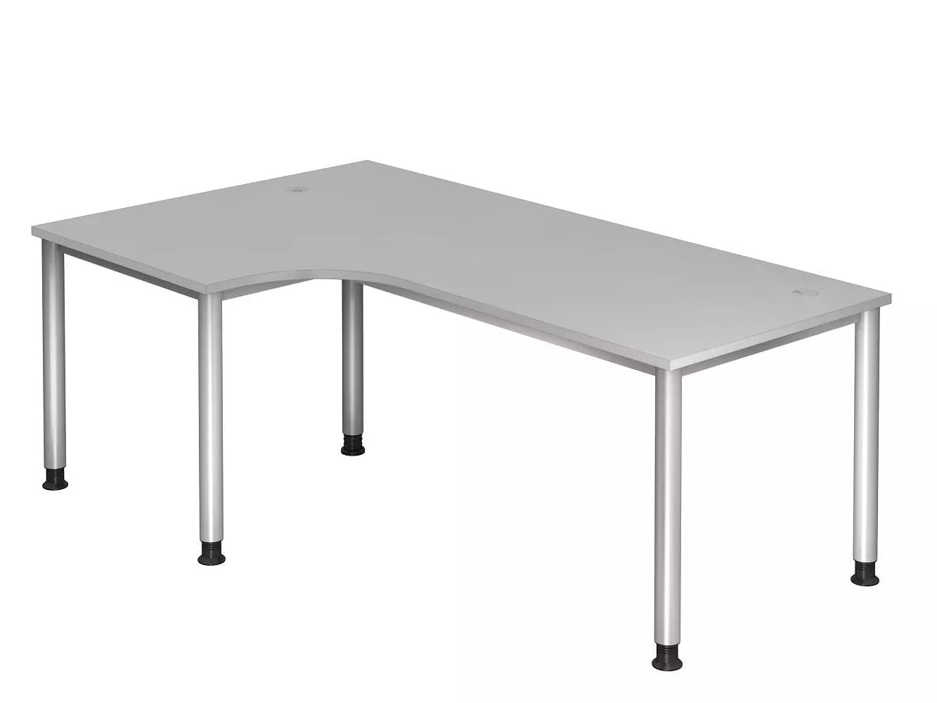 Lullmann Freiformtisch Quebec - 680-760 X 1800 X 1000/800 Mm - 4-Fuß-Gestell - Weißaluminium/buche 9 Lullmann Freiformtisch Quebec - 680-760 X 1800 X 1000/800 Mm - 4-Fuß-Gestell - Weißaluminium/buche – Bild 7