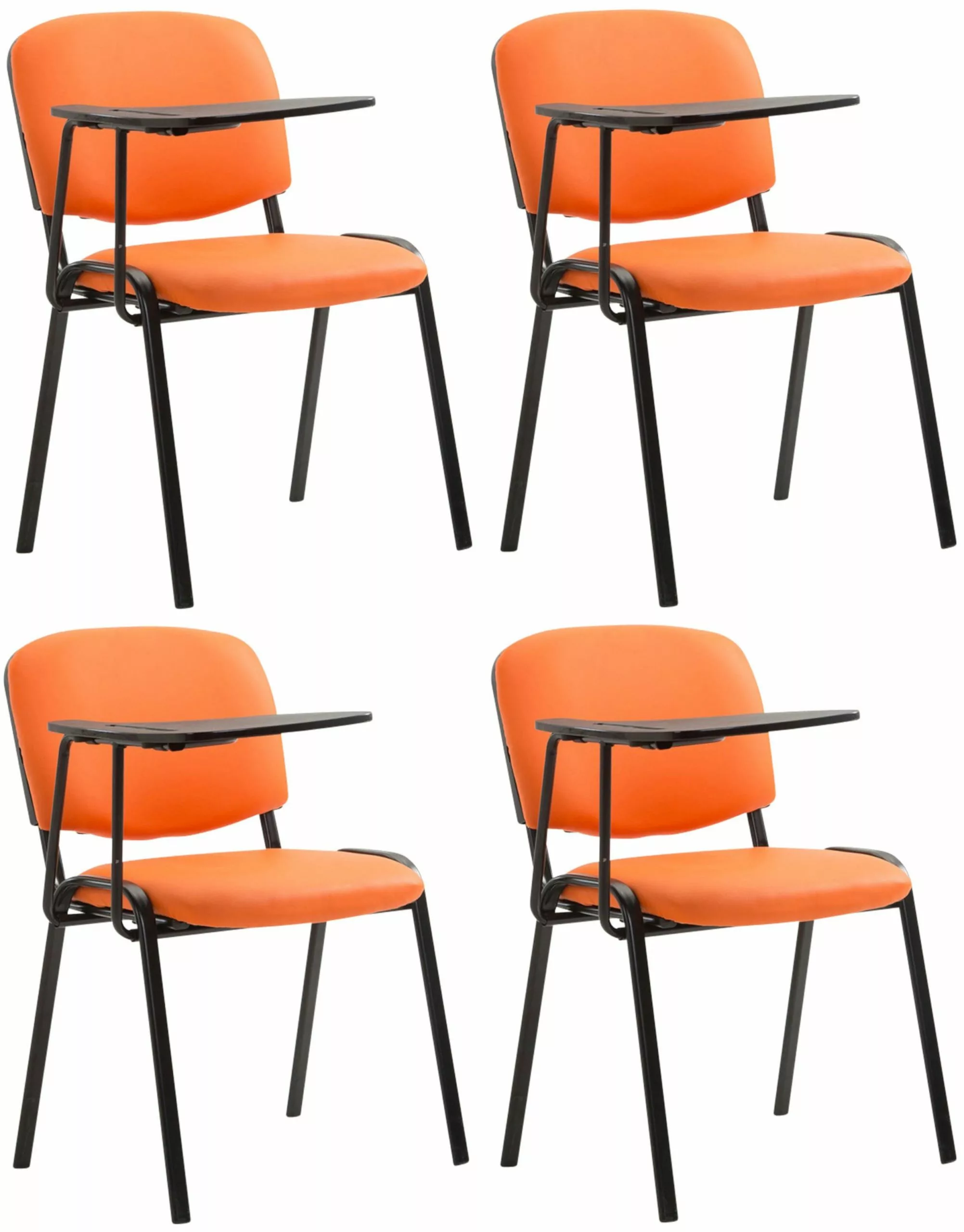 CLP 4er Set Stühle Ken Mit Klapptisch Kunstleder Orange 3 CLP 4er Set Stühle Ken Mit Klapptisch Kunstleder Orange