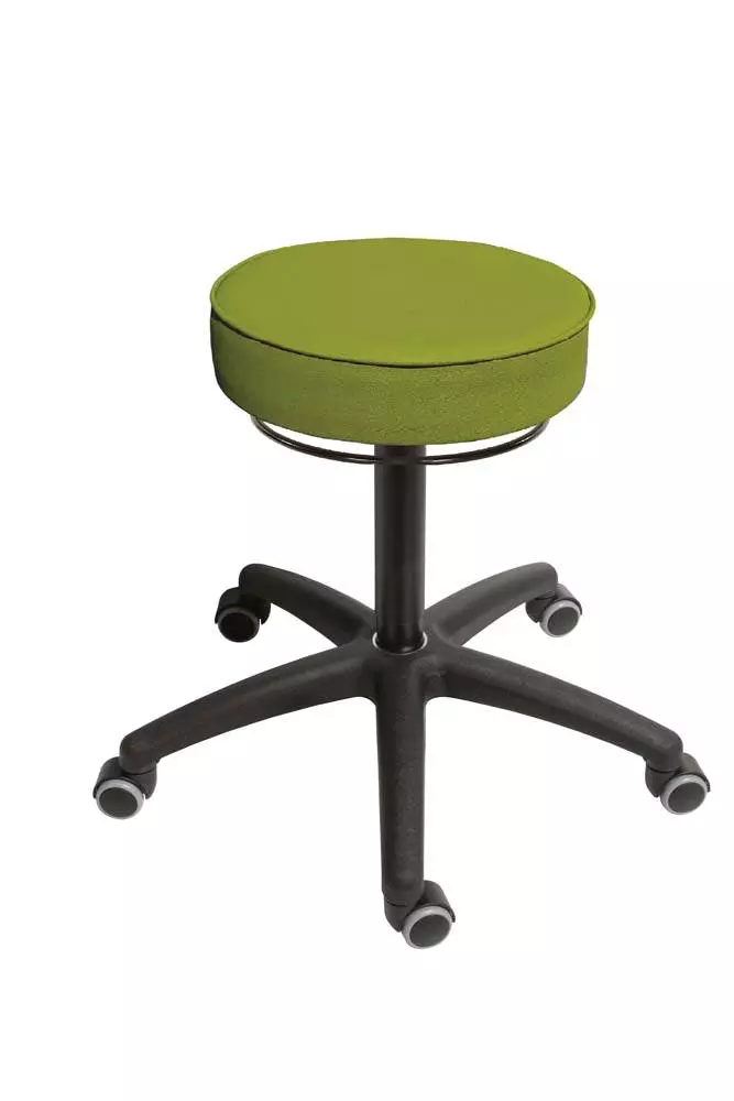 PROREGAL Klassischer Hocker Portland Mit Rollen | Kunstlederpolsterung In Grün | Breites Breites Fußkreuz 3 PROREGAL Klassischer Hocker Portland Mit Rollen | Kunstlederpolsterung In Grün | Breites Breites Fußkreuz