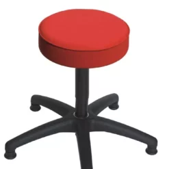 PROREGAL Klassischer Hocker Nashville Mit Bodengleitern | Kunstlederpolsterung In Rot | Breites Fußkreuz