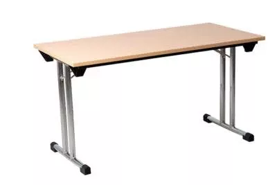 PROREGAL Klapptisch Lizard | T-Fuß-Gestell-Rund | HxBxT 75x140x70 Cm | Chrom-Buche 8 PROREGAL Klapptisch Lizard | T-Fuß-Gestell-Rund | HxBxT 75x140x70 Cm | Chrom-Buche – Bild 6