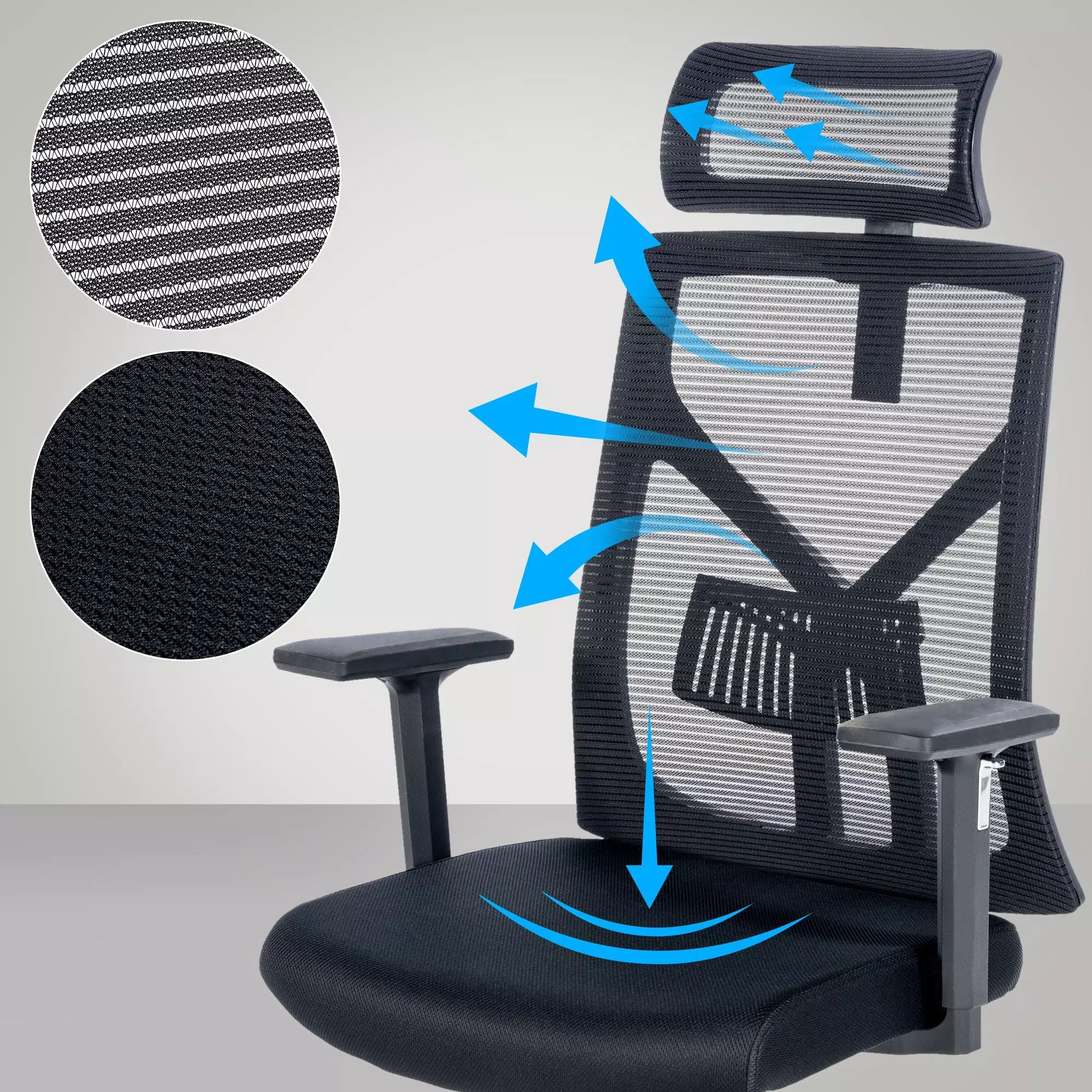 CLP Bürostuhl Evans Schwarz 8 CLP Bürostuhl Evans Schwarz – Bild 6