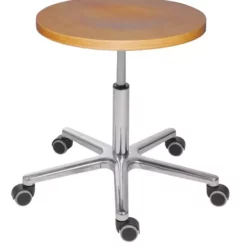 PROREGAL Belastbarer Hocker Stockton | Rollen | Holz-Buche