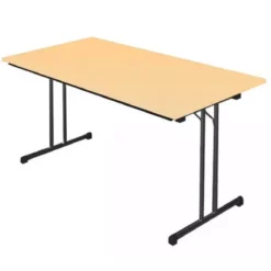 Lullmann Klapptisch Besprechungstisch Kantinentisch Verkaufstisch Schreibtisch 120 X 80 Cm RAL 9005 Schwarz/Ahorn-Dekor 350492