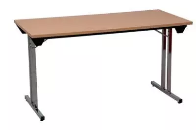 PROREGAL Klapptisch Lizard | T-Fuß-Gestell-Eckig | HxBxT 75x140x70 Cm | Chrom-Buche 8 PROREGAL Klapptisch Lizard | T-Fuß-Gestell-Eckig | HxBxT 75x140x70 Cm | Chrom-Buche – Bild 6