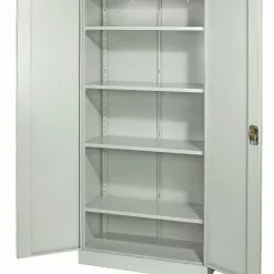SIGMA Aktenschrank, Metall, 92 X 42 X 195 Cm, 4 Fachböden, Verstellbare Griffe, Abschließbar, Grau