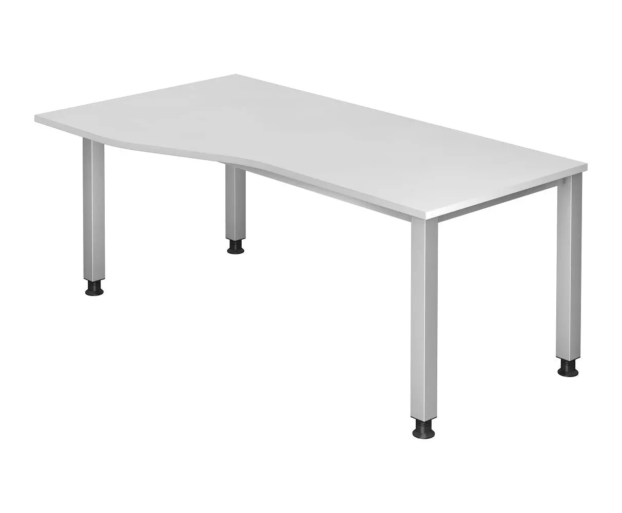 Lullmann Freiformtisch Quebec - 680-760 X 1800 X 1000/800 Mm - 4-Fuß-Gestell - Weißaluminium/lichtgrau 6 Lullmann Freiformtisch Quebec - 680-760 X 1800 X 1000/800 Mm - 4-Fuß-Gestell - Weißaluminium/lichtgrau – Bild 4