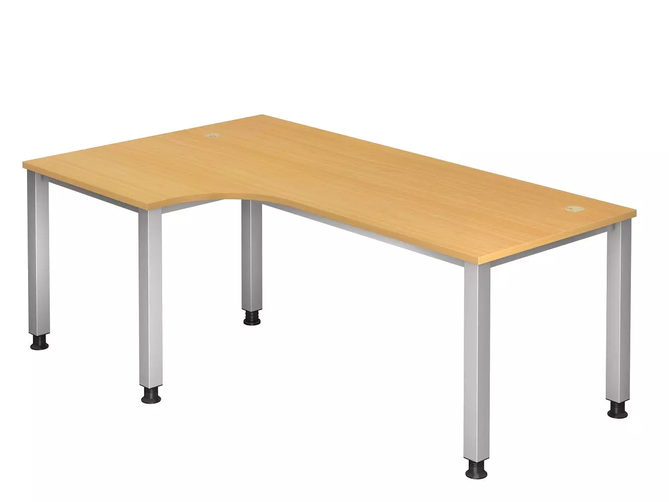 Lullmann Freiformtisch Quebec - 680-760 X 2000 X 1200/800 Mm - 4-Fuß-Gestell - Weißaluminium/weiß 5 Lullmann Freiformtisch Quebec - 680-760 X 2000 X 1200/800 Mm - 4-Fuß-Gestell - Weißaluminium/weiß – Bild 3