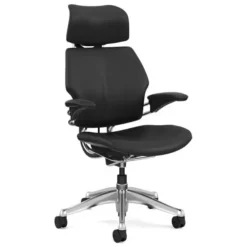 Null Humanscale Bürostuhl Leder Freedom Headrest F211AQ111N, Schwarz