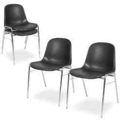 Null 4 Kunststoffschalenstühle, Schwarz,verchromtes Untergestell,BxTxH 495x520x770 Mm -Vidaxl Verkäufe bd4803f2 5867 45d7 96ae 9777f015720a