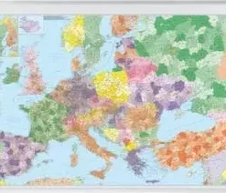 Franken Europakarte, HxB 980x1380mm, Maßstab 1:3.600.000, Magnethaftend, Rahmen Alu, Silber