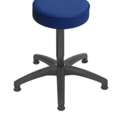 PROREGAL Klassischer Hocker Portland Mit Rollen | Kunstlederpolsterung In Blau | Breites Breites Fußkreuz