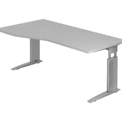 Lullmann Freiformtisch Canberra - 650-850 X 1800 X 1000/800 Mm - C-Fuß Design - Weißaluminium/nussbaum -Vidaxl Verkäufe c7778d84 8cf0 4a3a 8062 97265313d702 1