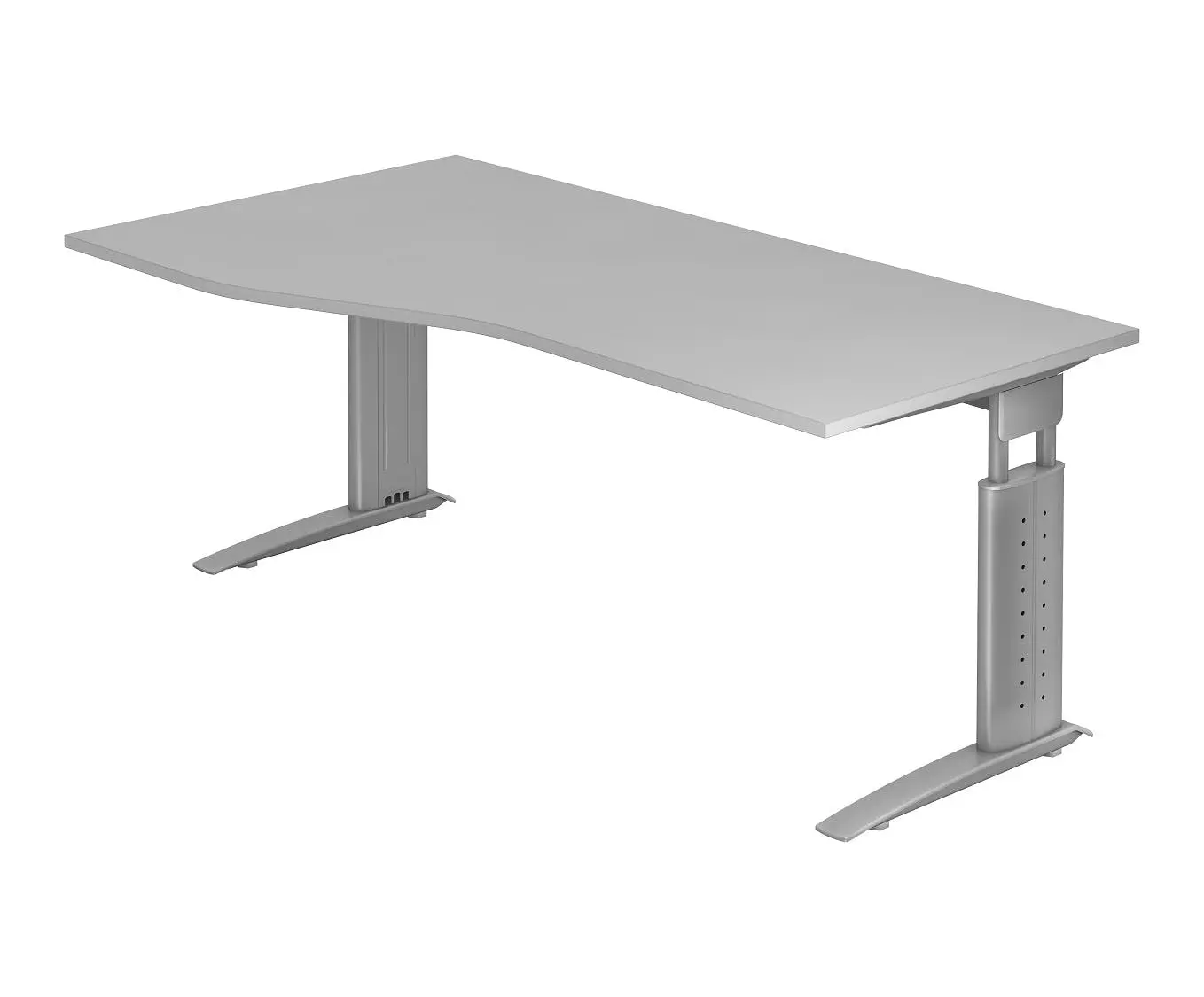 Lullmann Freiformtisch Quebec - 680-760 X 1800 X 1000/800 Mm - 4-Fuß-Gestell - Weißaluminium/lichtgrau 8 Lullmann Freiformtisch Quebec - 680-760 X 1800 X 1000/800 Mm - 4-Fuß-Gestell - Weißaluminium/lichtgrau – Bild 6