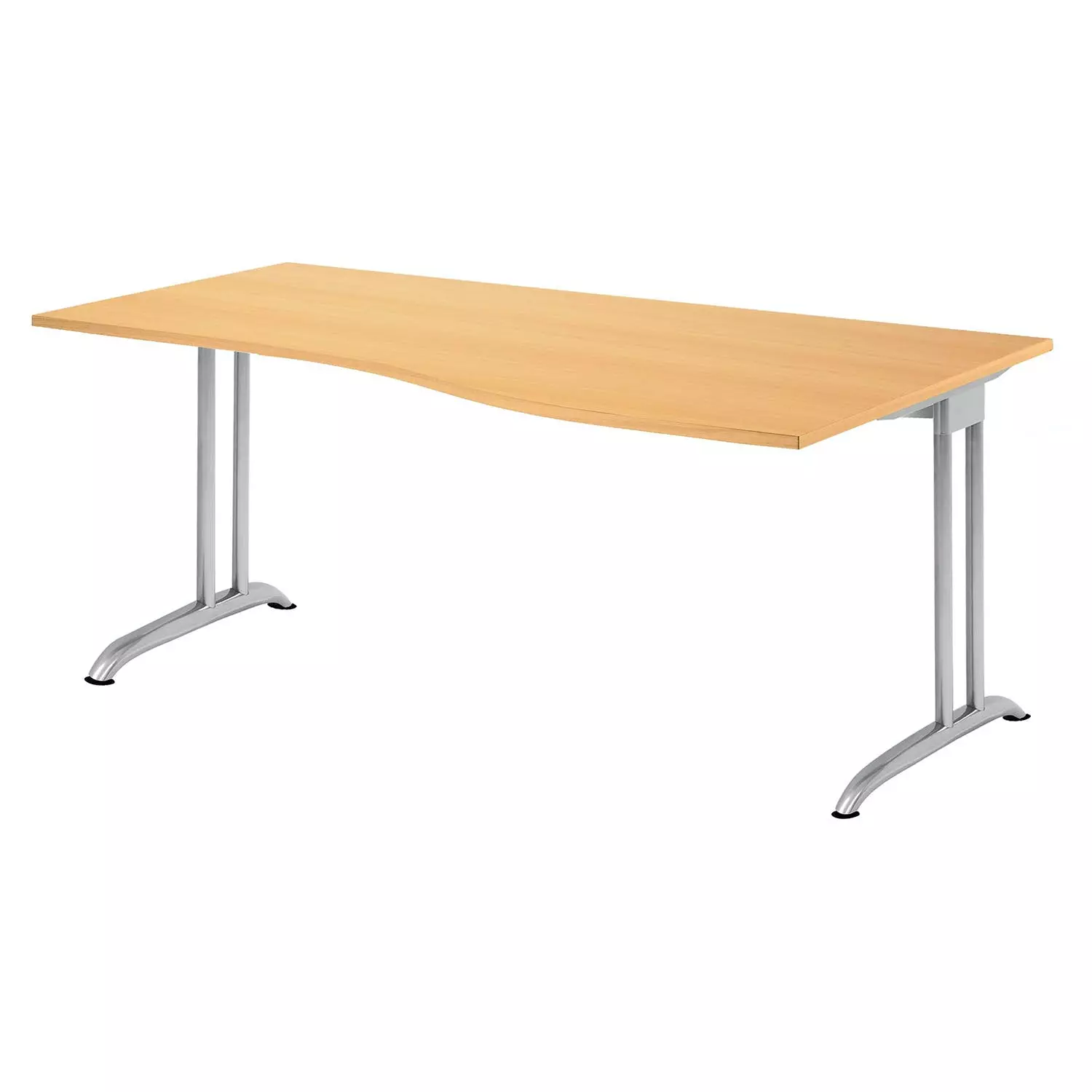 Lullmann Freiformtisch Helsinki - 680-760 X 1800 X 1000/800 Mm - 4-Fuß-Gestell - Weißaluminium/buche 8 Lullmann Freiformtisch Helsinki - 680-760 X 1800 X 1000/800 Mm - 4-Fuß-Gestell - Weißaluminium/buche – Bild 6