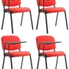 CLP 4er Set Stühle Ken Mit Klapptisch Stoff Rot