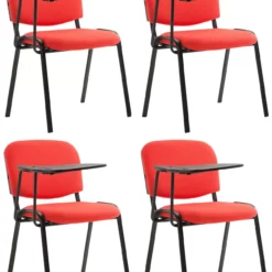 CLP 4er Set Stühle Ken Mit Klapptisch Stoff Rot