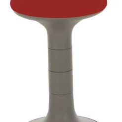 PROREGAL Hocker Boston Mit Schwingendem Standfuß | Polstersitz: Tiefrot | Sitzhöhe: 55 Cm